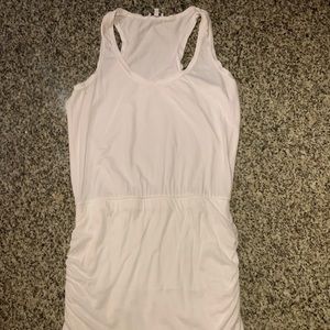 White jersey blend tank dress